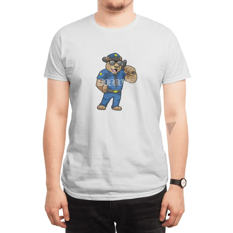 Bear as Police officer with Police uniform & Baton Spor T-Shirt