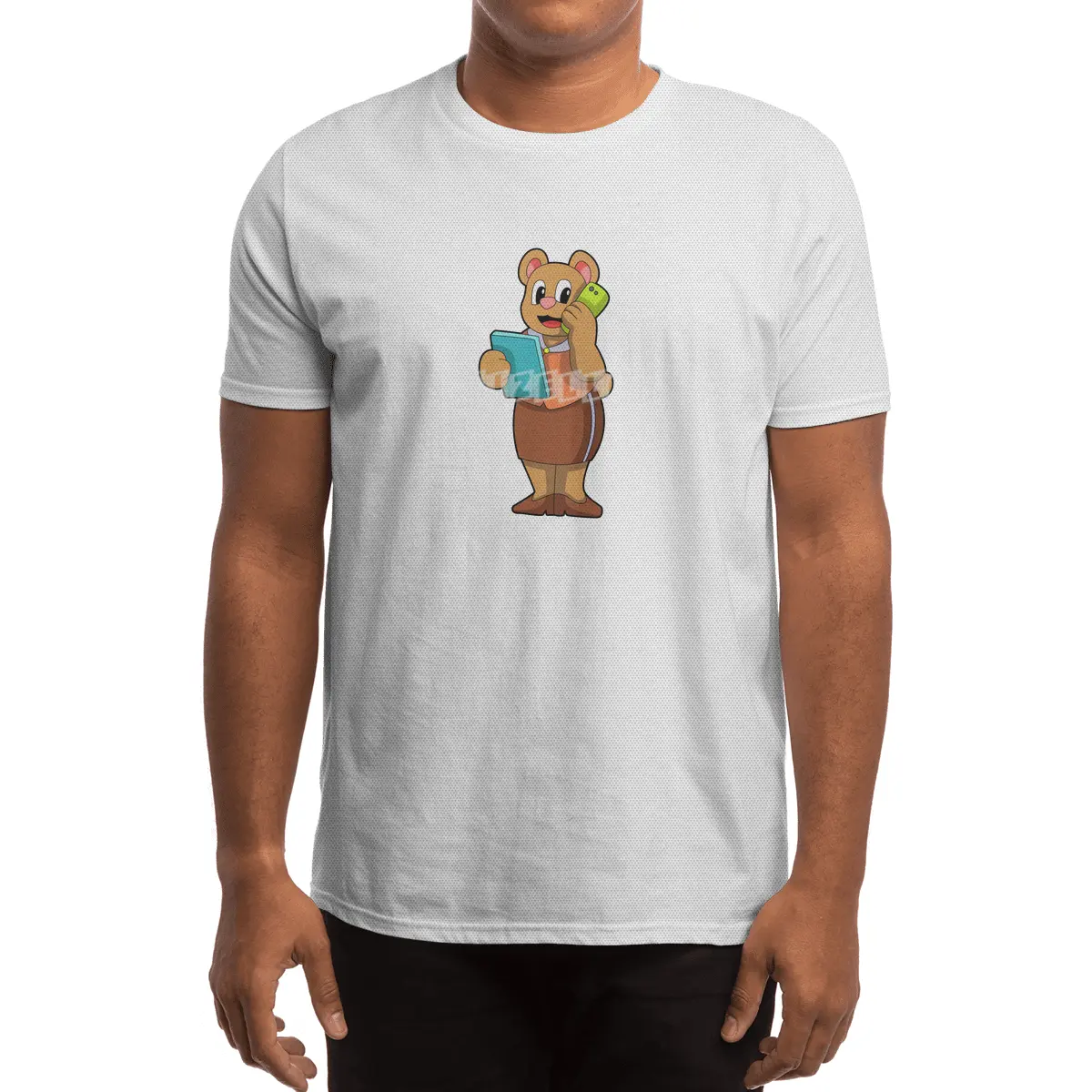 Bear as Secretary at Call with Phone Spor T-Shirt