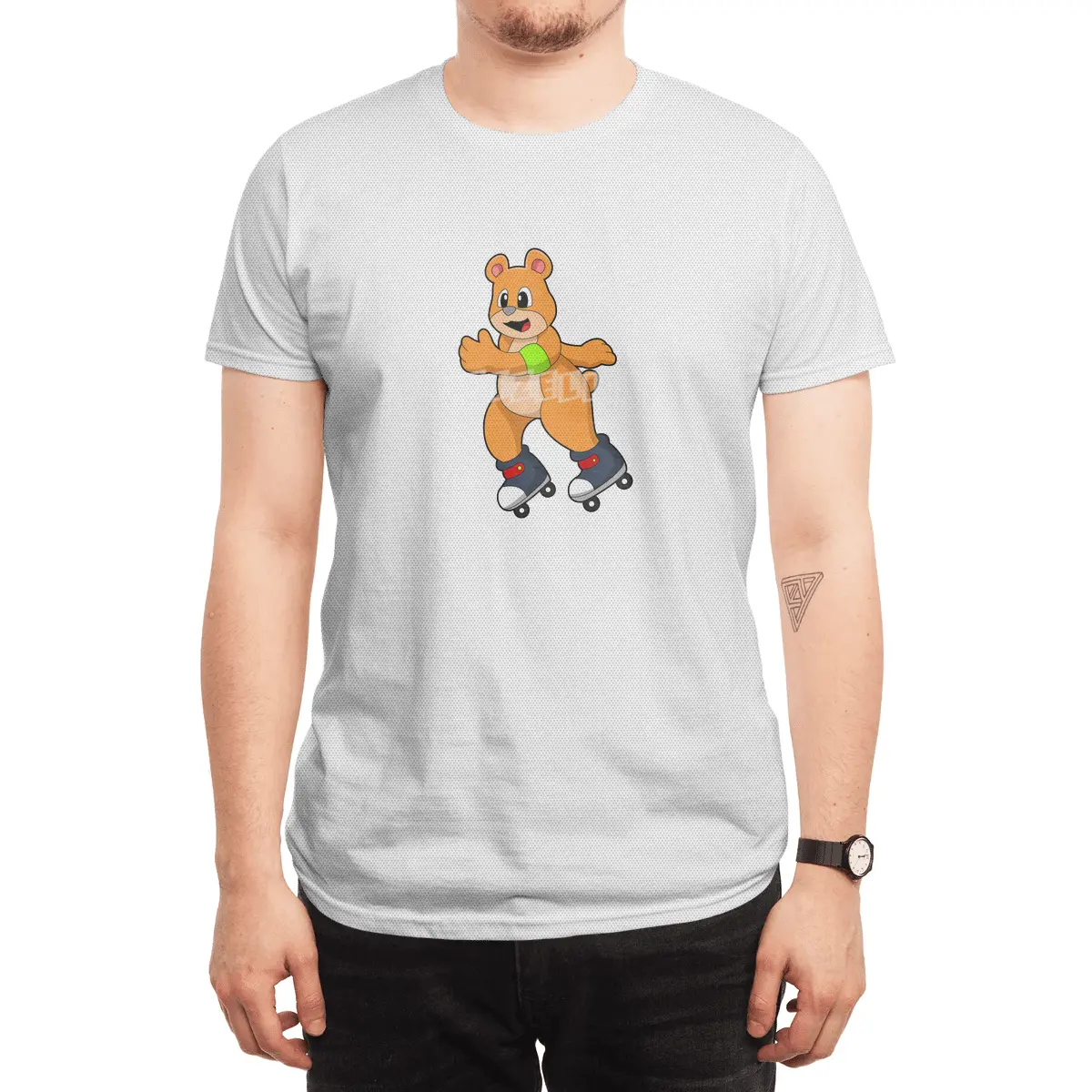 Bear as Skater with Inline skates Spor T-Shirt
