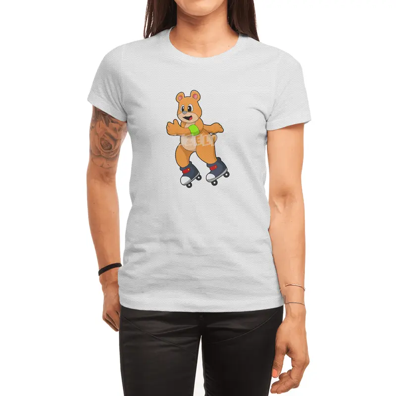 Bear as Skater with Inline skates Spor T-Shirt