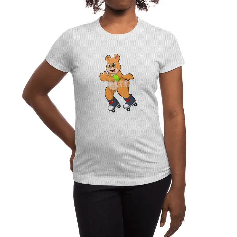 Bear as Skater with Inline skates Spor T-Shirt