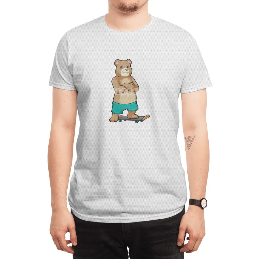 Bear as Skater with Skateboard Spor T-Shirt
