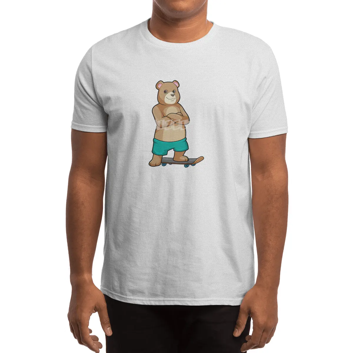 Bear as Skater with Skateboard Spor T-Shirt
