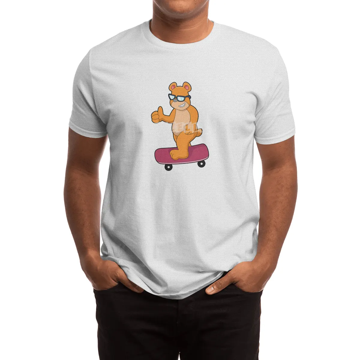 Bear as Skater with Skateboard Spor T-Shirt