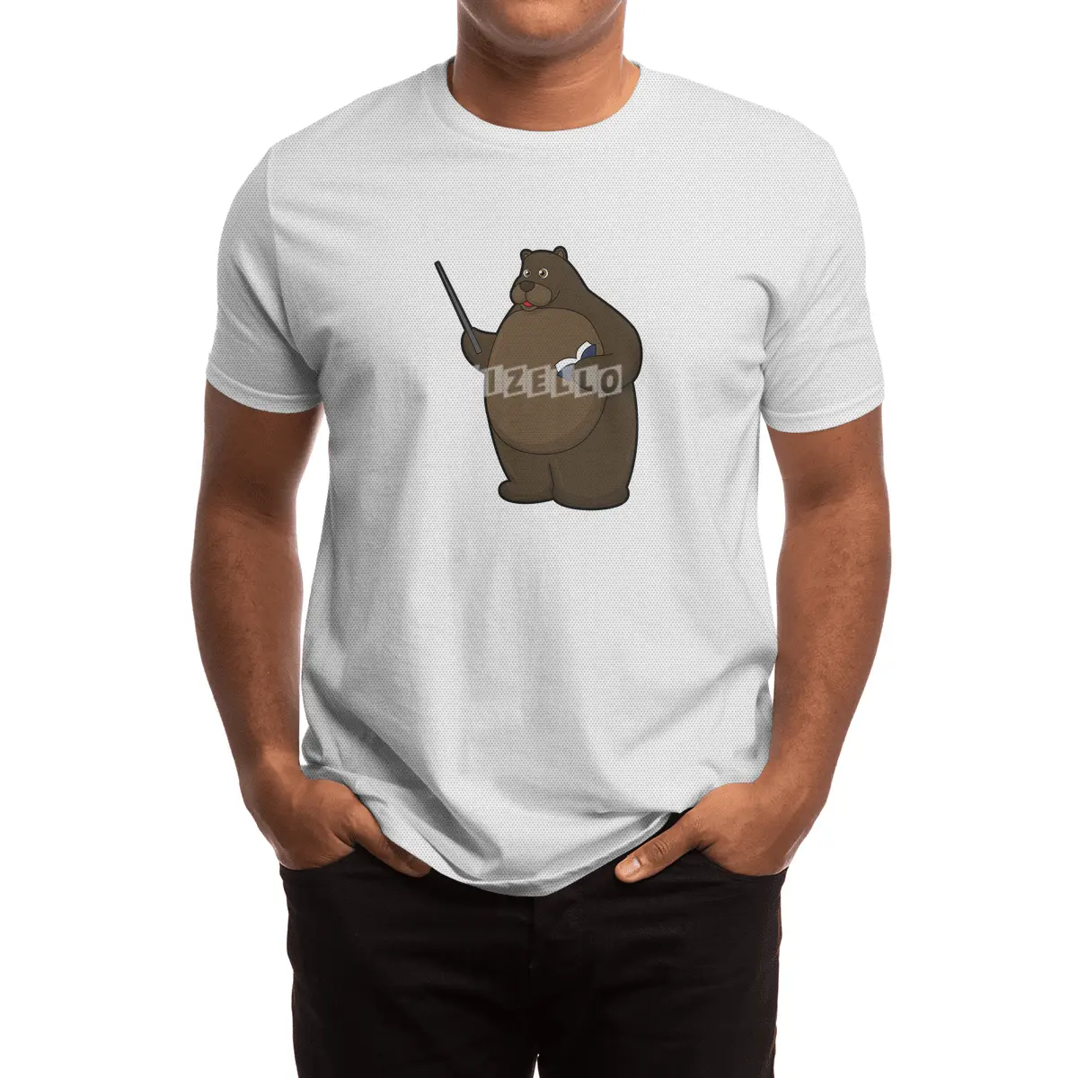 Bear as Teacher with Book & Pointer Spor T-Shirt