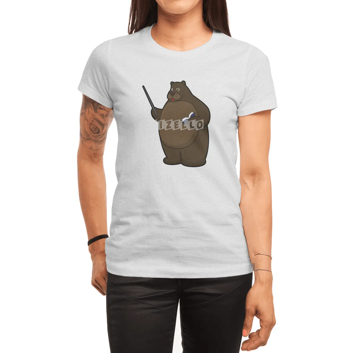 Bear as Teacher with Book & Pointer Spor T-Shirt