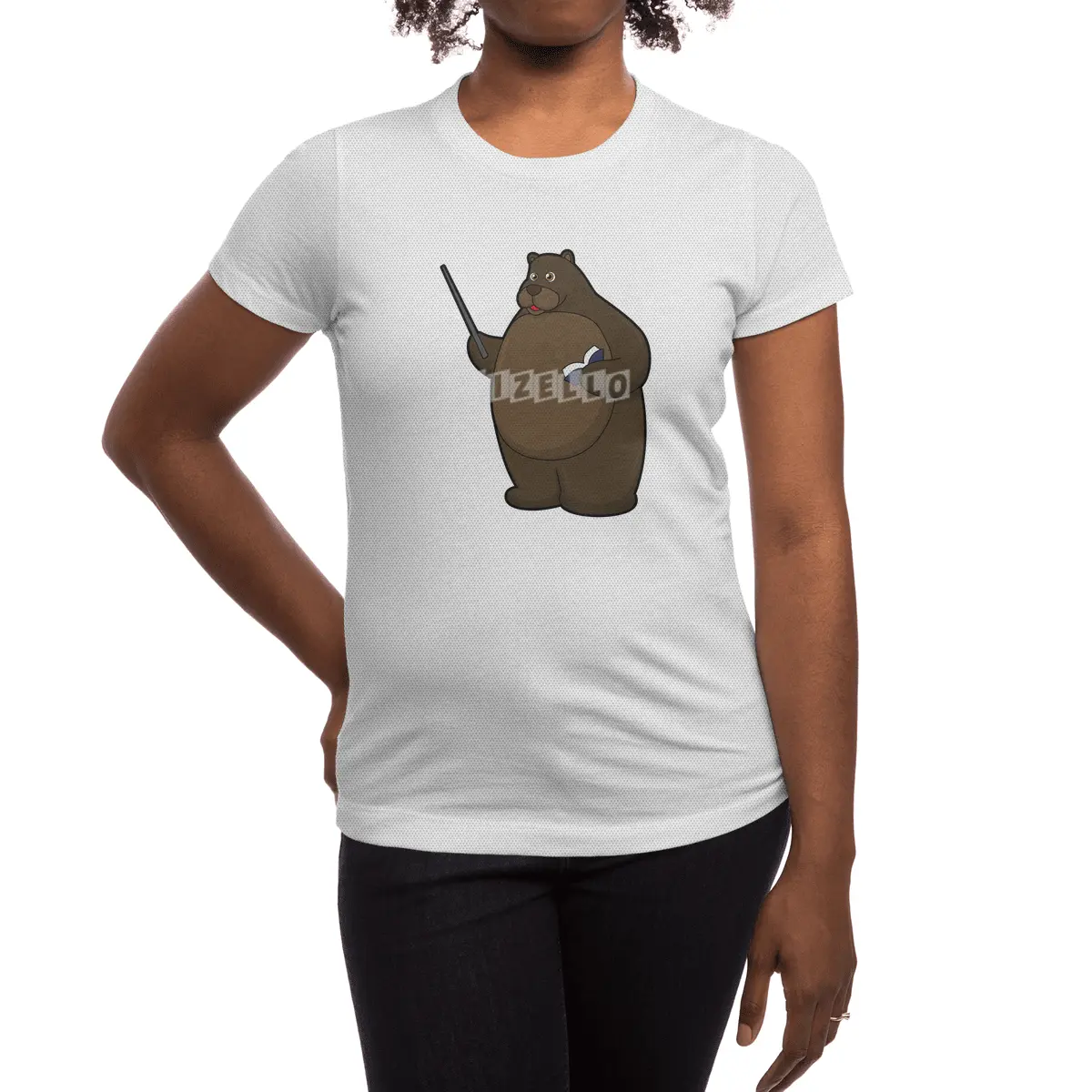 Bear as Teacher with Book & Pointer Spor T-Shirt