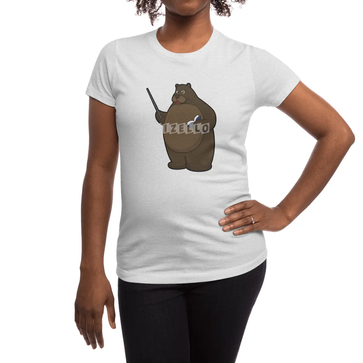 Bear as Teacher with Book & Pointer Spor T-Shirt