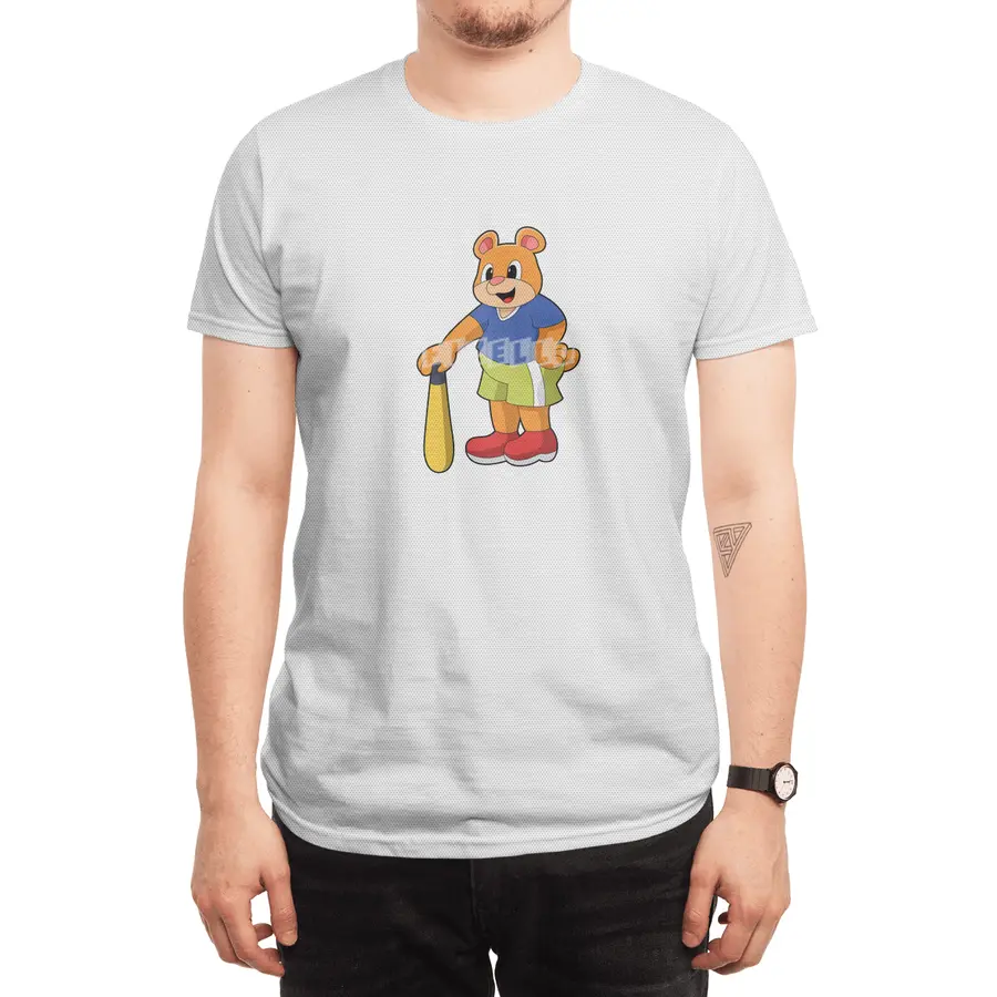 Bear at Baseball with Baseball bat Spor T-Shirt