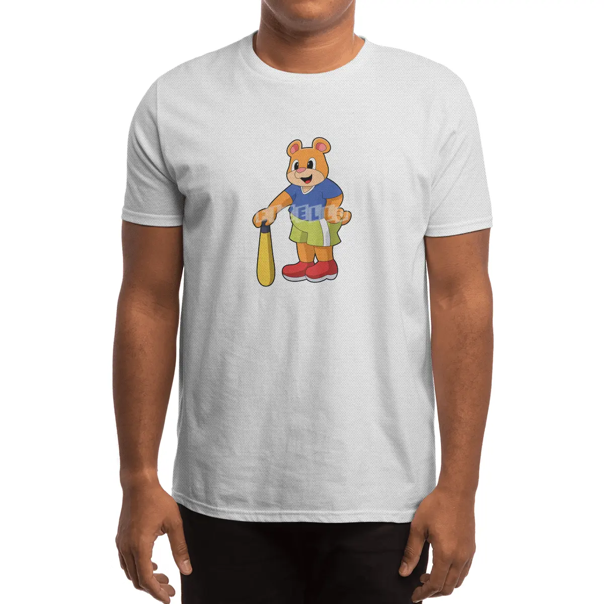 Bear at Baseball with Baseball bat Spor T-Shirt