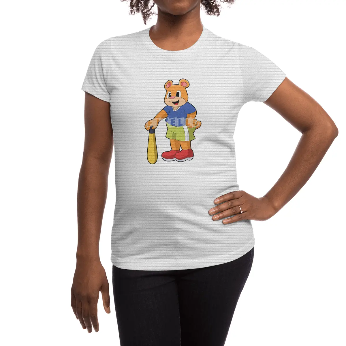 Bear at Baseball with Baseball bat Spor T-Shirt