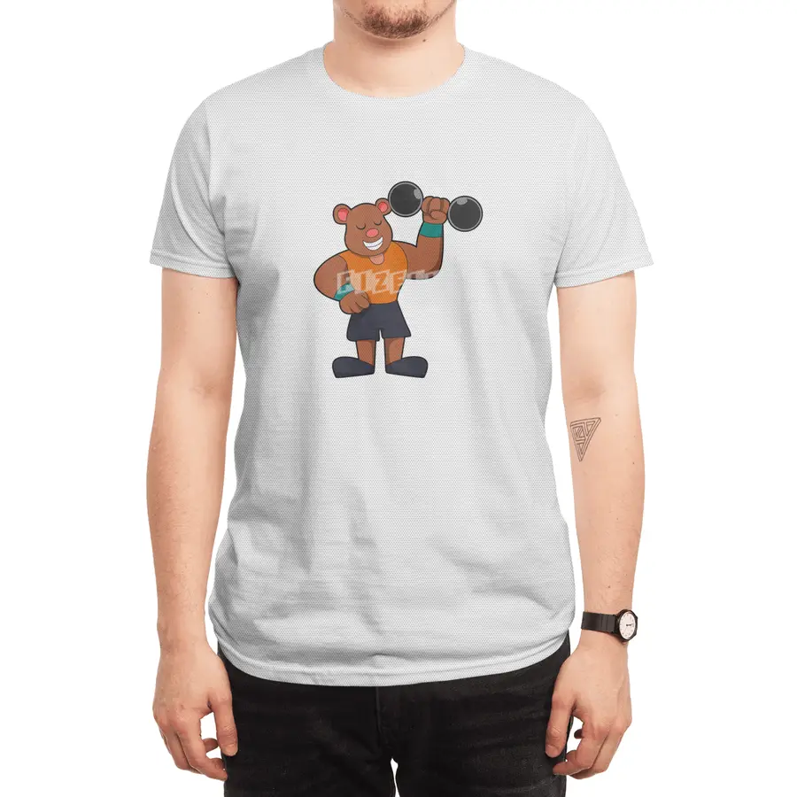 Bear at Bodybuilding with Dumbbell Spor T-Shirt