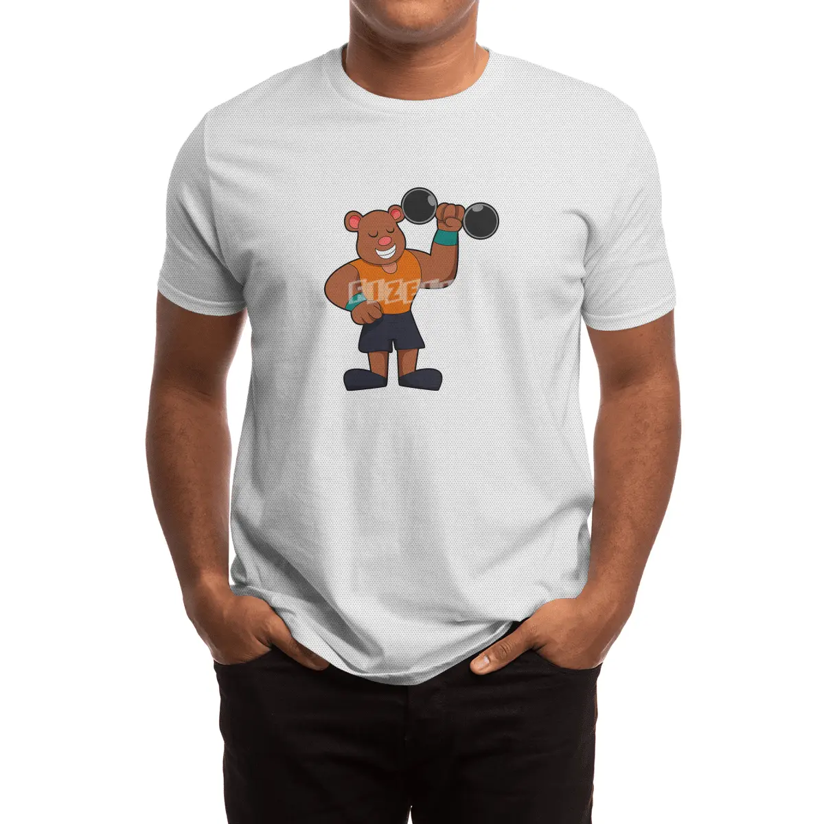 Bear at Bodybuilding with Dumbbell Spor T-Shirt