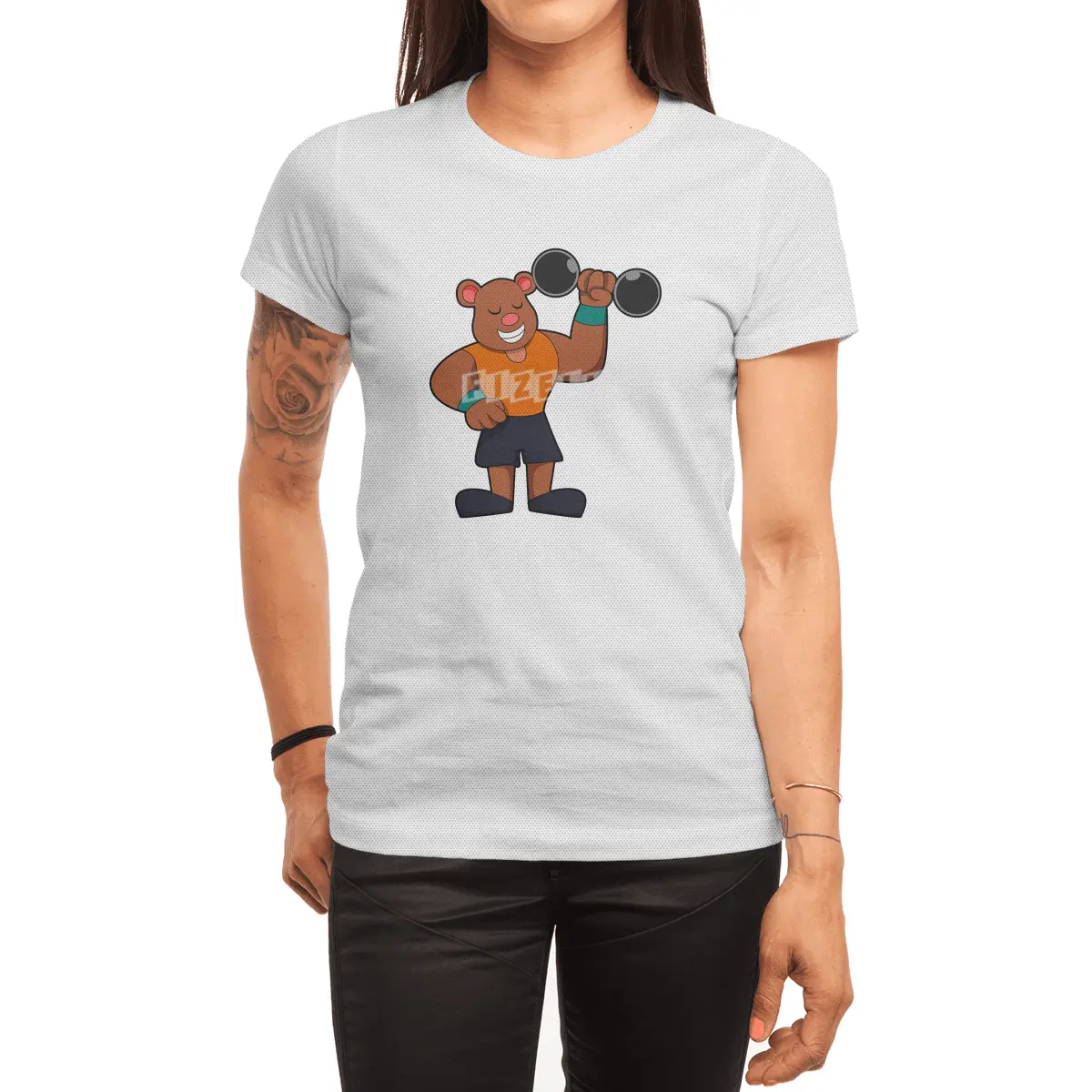 Bear at Bodybuilding with Dumbbell Spor T-Shirt