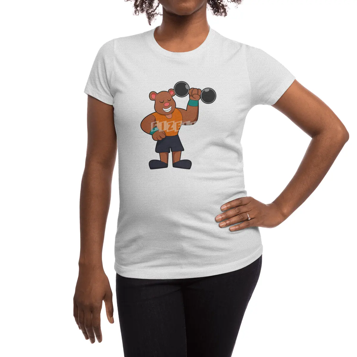 Bear at Bodybuilding with Dumbbell Spor T-Shirt