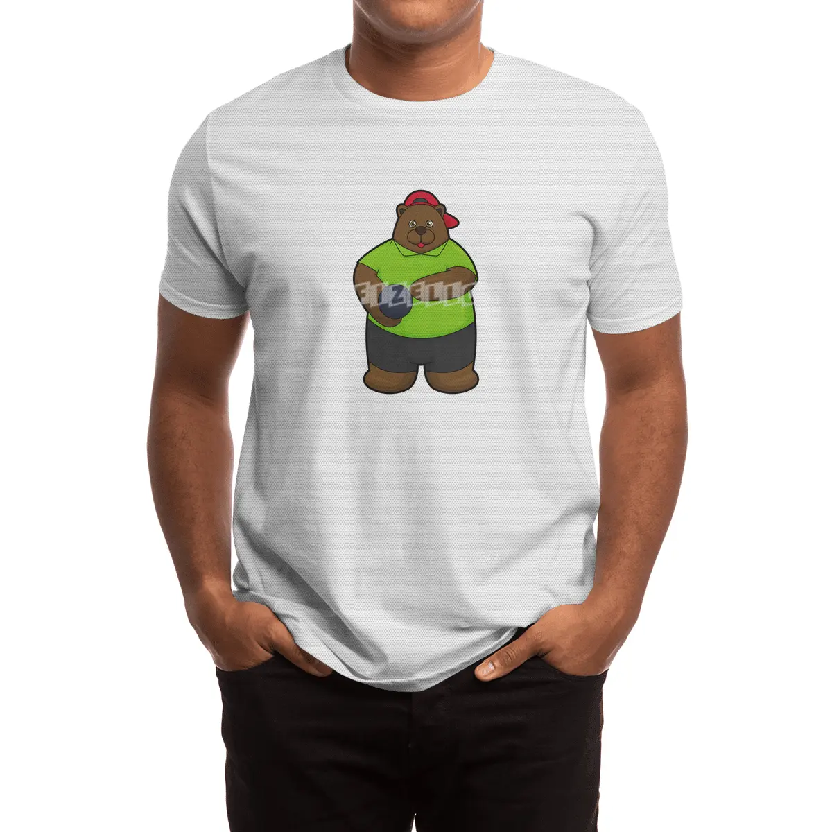 Bear at Bowling with Bowling ball Spor T-Shirt