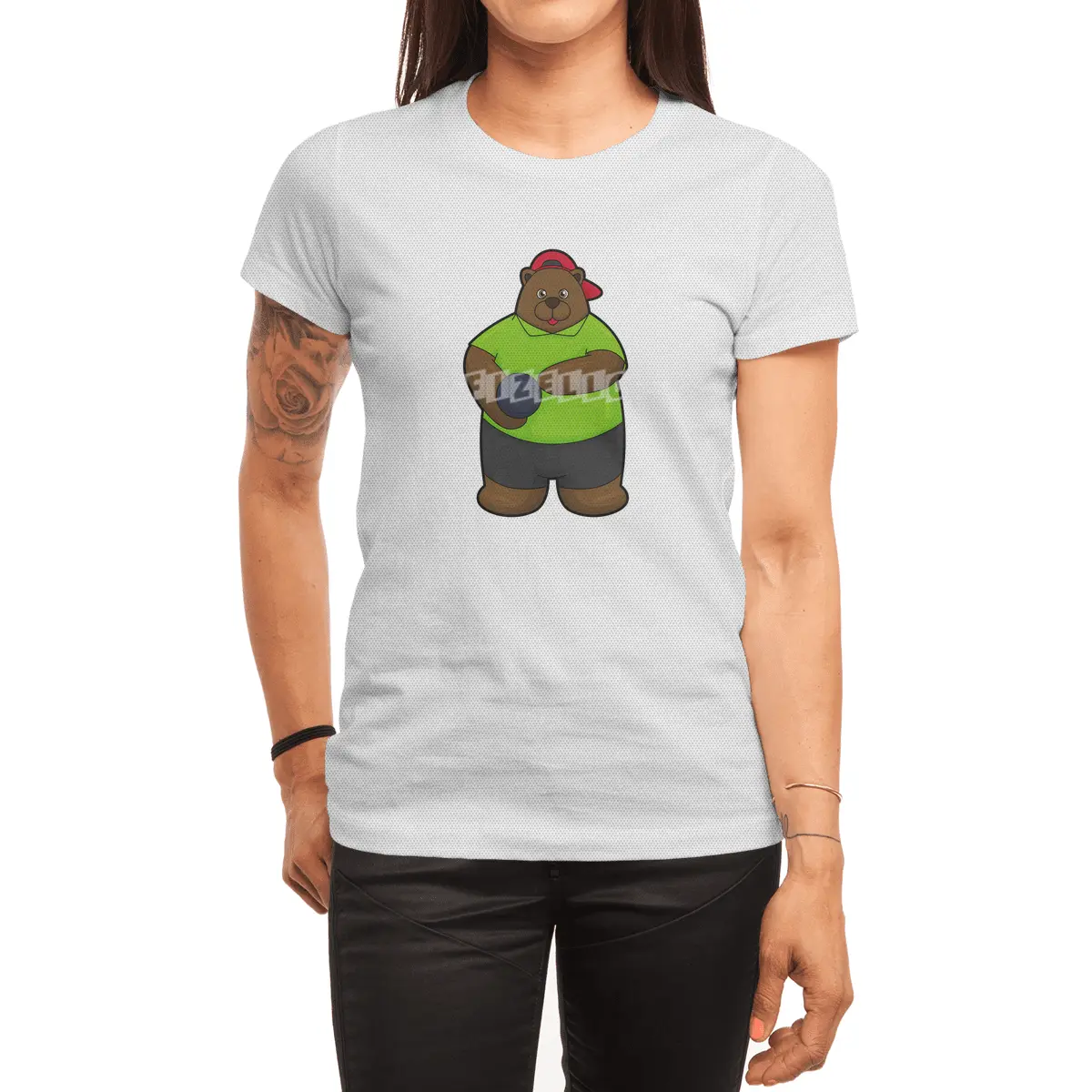Bear at Bowling with Bowling ball Spor T-Shirt