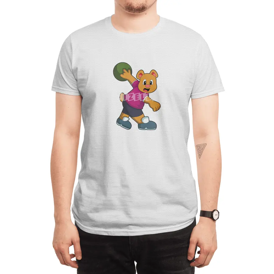Bear at Bowling with Bowling ball Spor T-Shirt