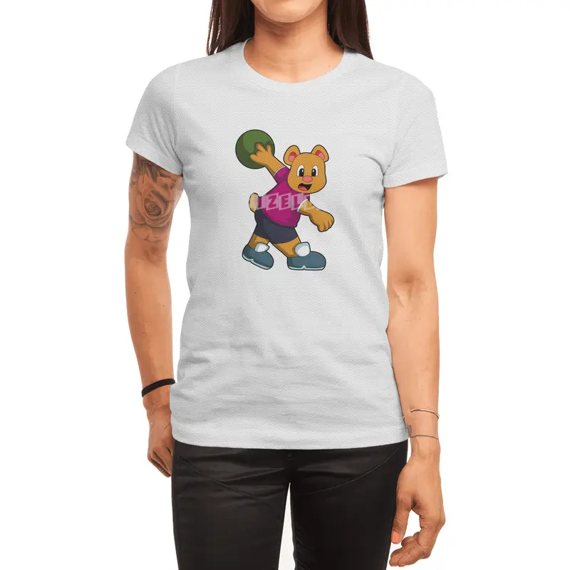Bear at Bowling with Bowling ball Spor T-Shirt