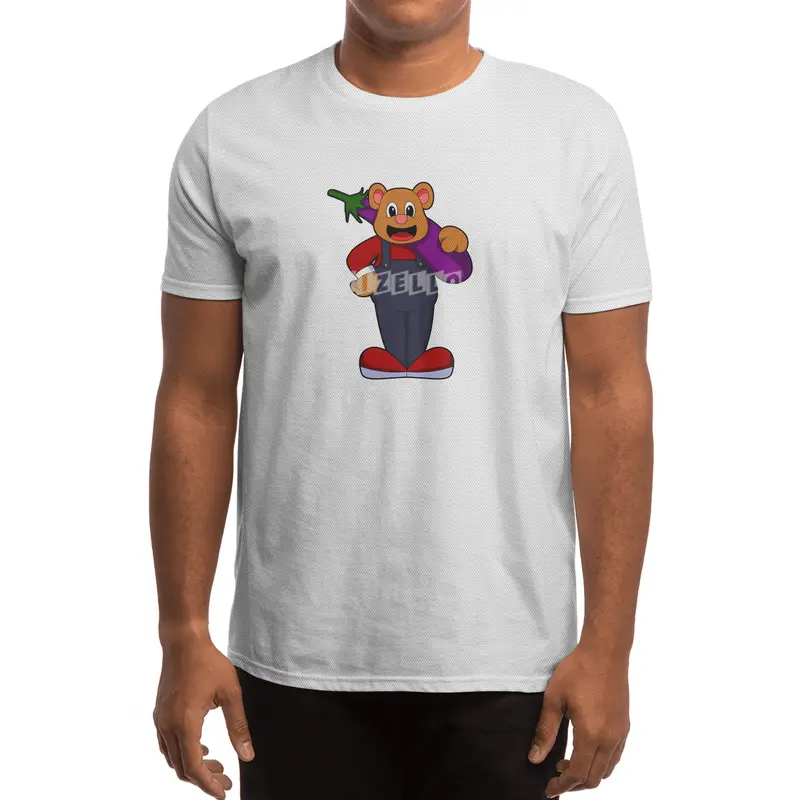 Bear at Farmer with Eggplant Spor T-Shirt