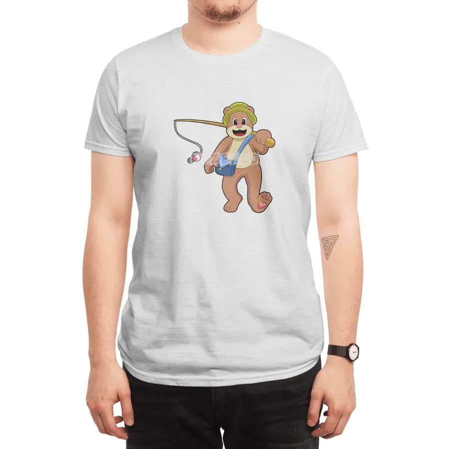 Bear at Fishing with Fishing rod Spor T-Shirt