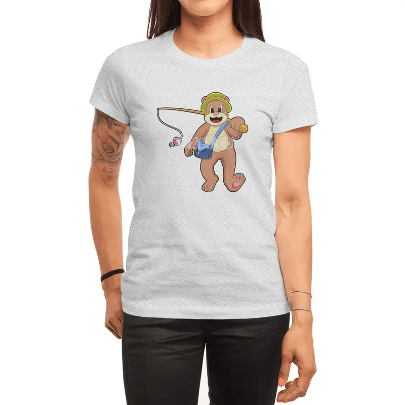 Bear at Fishing with Fishing rod Spor T-Shirt
