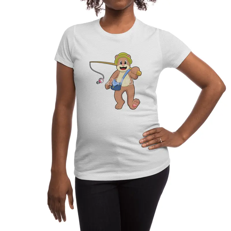 Bear at Fishing with Fishing rod Spor T-Shirt