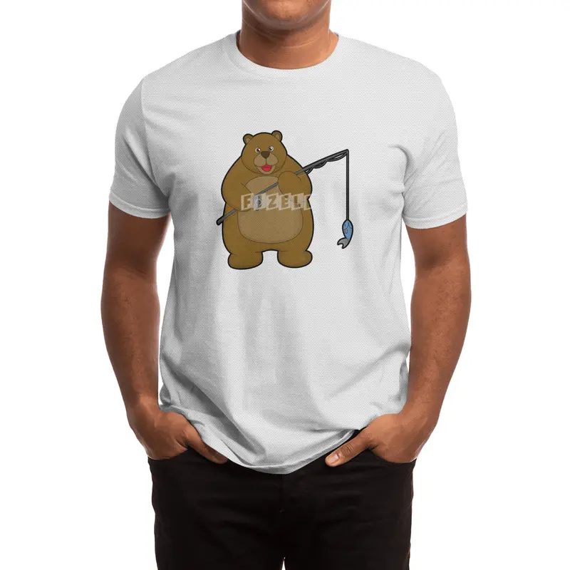 Bear at Fishing with Fishing rod & Fish Spor T-Shirt