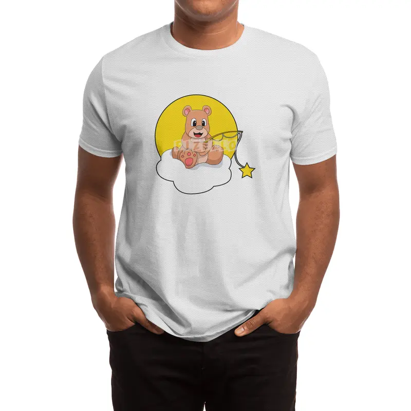 Bear at Fishing with Fishing rod on Cloud Spor T-Shirt