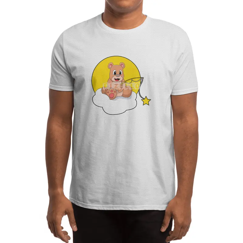 Bear at Fishing with Fishing rod on Cloud Spor T-Shirt