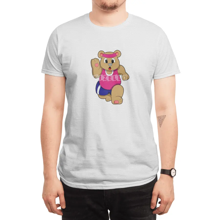 Bear at Fitness - Jogging with Headband Spor T-Shirt