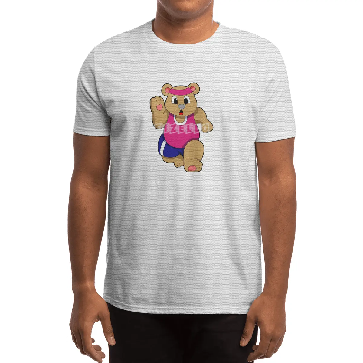Bear at Fitness - Jogging with Headband Spor T-Shirt