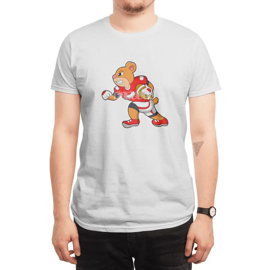 Bear at Football Sports Spor T-Shirt