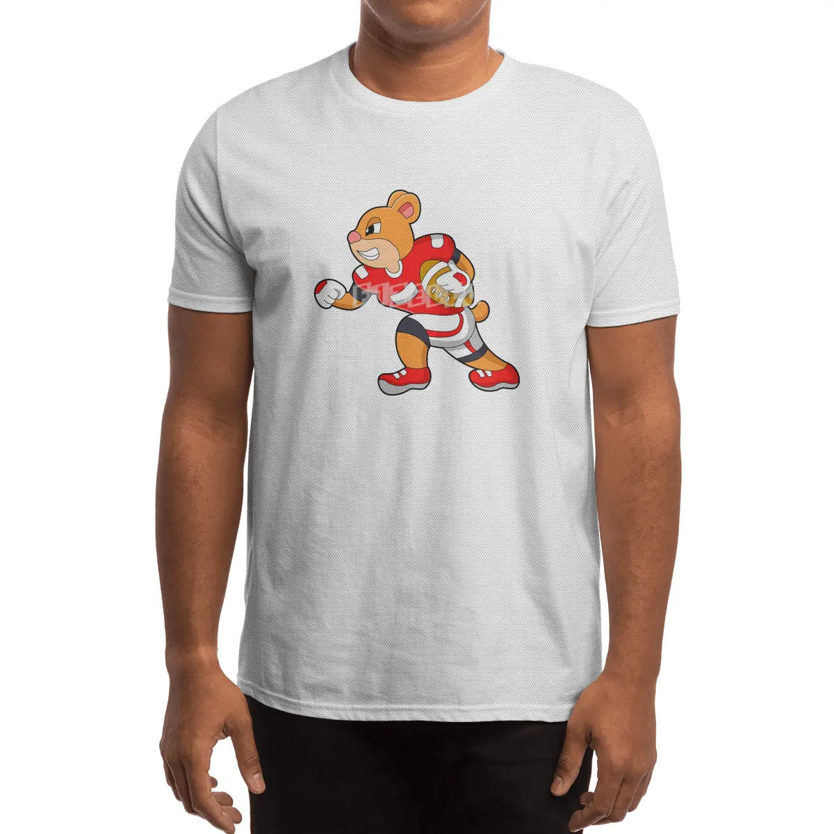 Bear at Football Sports Spor T-Shirt