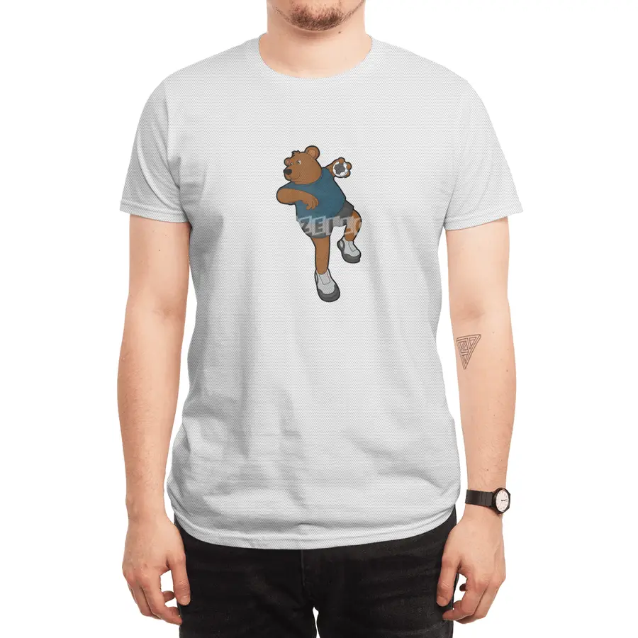 Bear at Handball player with Handball Spor T-Shirt