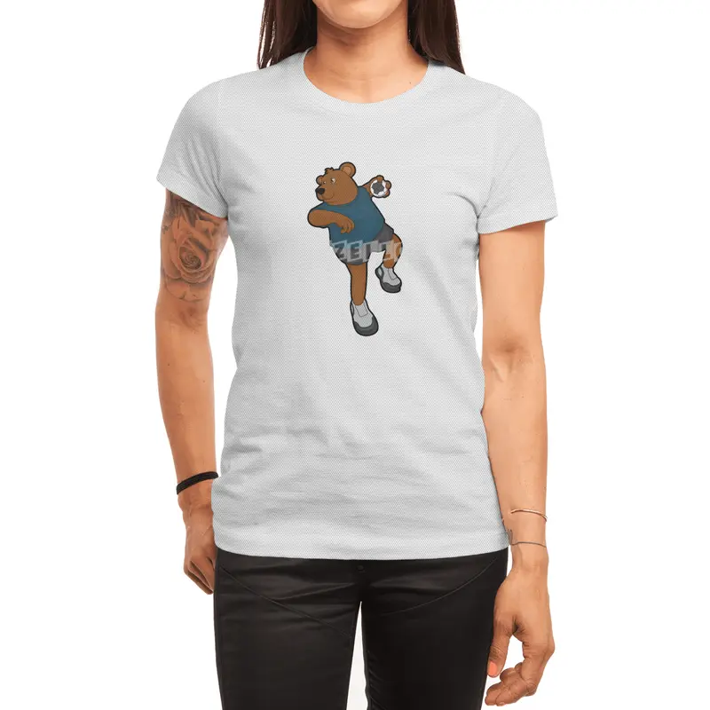 Bear at Handball player with Handball Spor T-Shirt