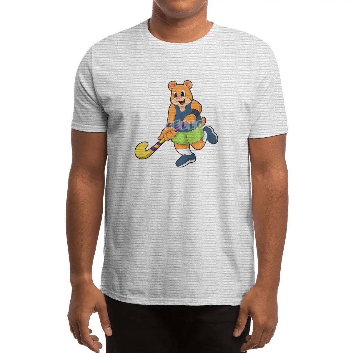 Bear at Hockey with Hockey bat Spor T-Shirt
