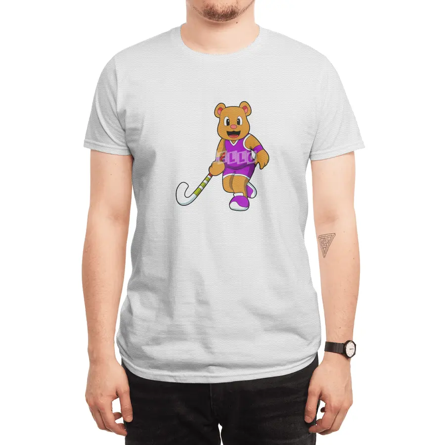 Bear at Hockey with Hockey stick Spor T-Shirt