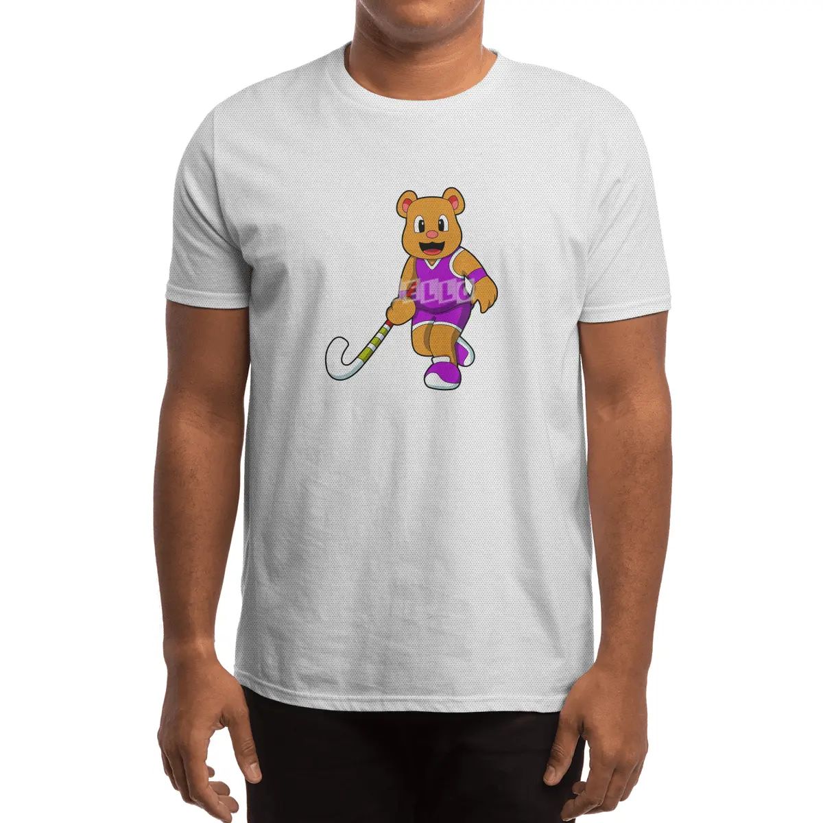 Bear at Hockey with Hockey stick Spor T-Shirt