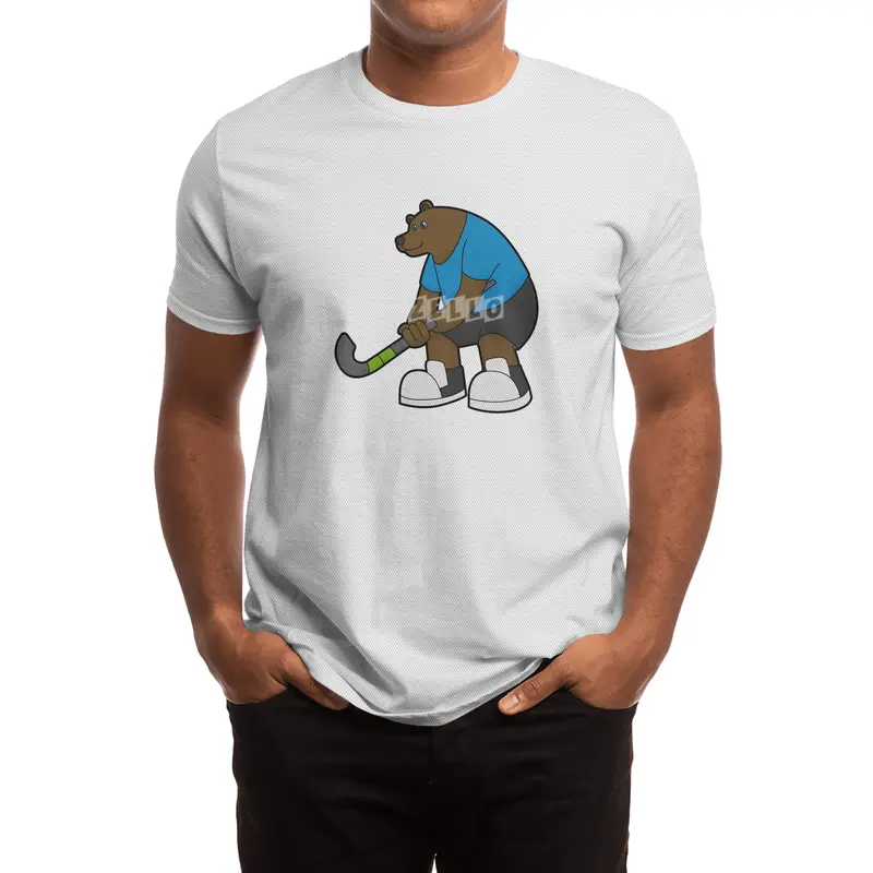 Bear at Hockey with Hockey stick Spor T-Shirt