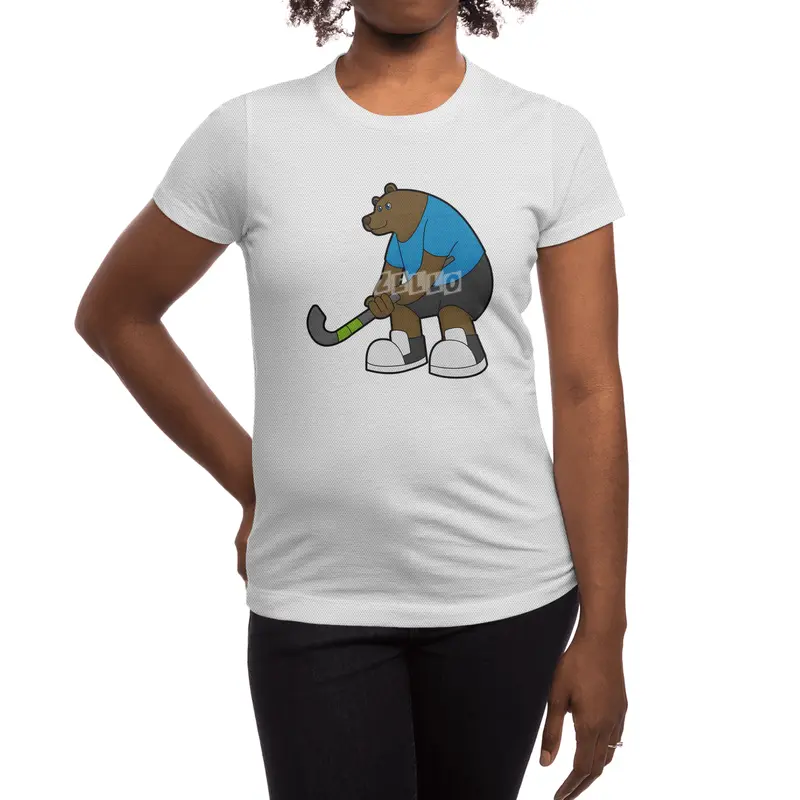 Bear at Hockey with Hockey stick Spor T-Shirt