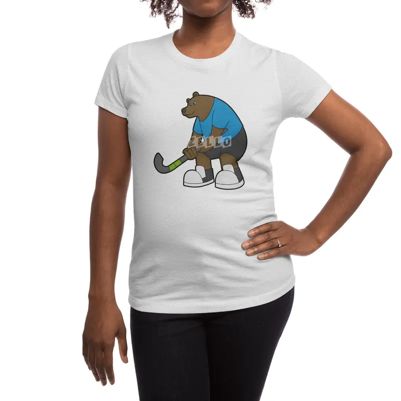 Bear at Hockey with Hockey stick Spor T-Shirt