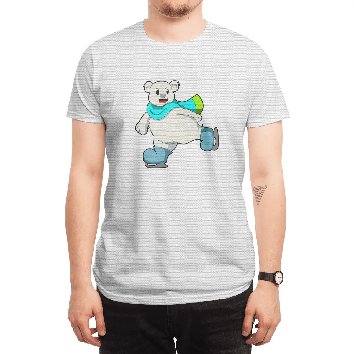 Bear at Ice skating with Ice skates Spor T-Shirt
