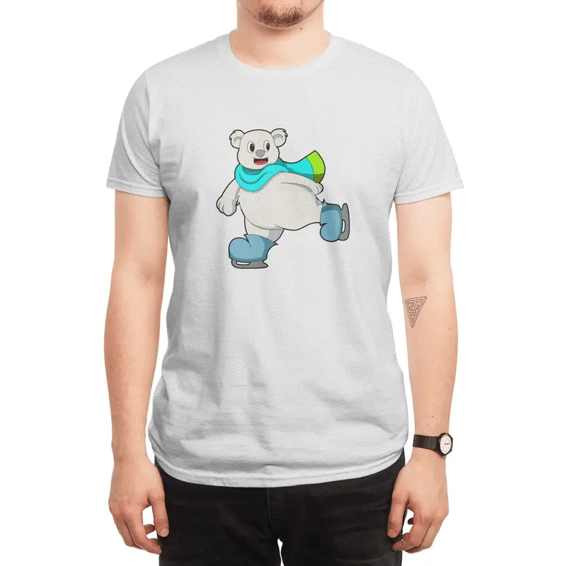 Bear at Ice skating with Ice skates Spor T-Shirt