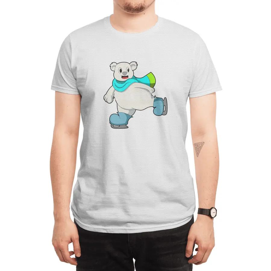 Bear at Ice skating with Ice skates Spor T-Shirt