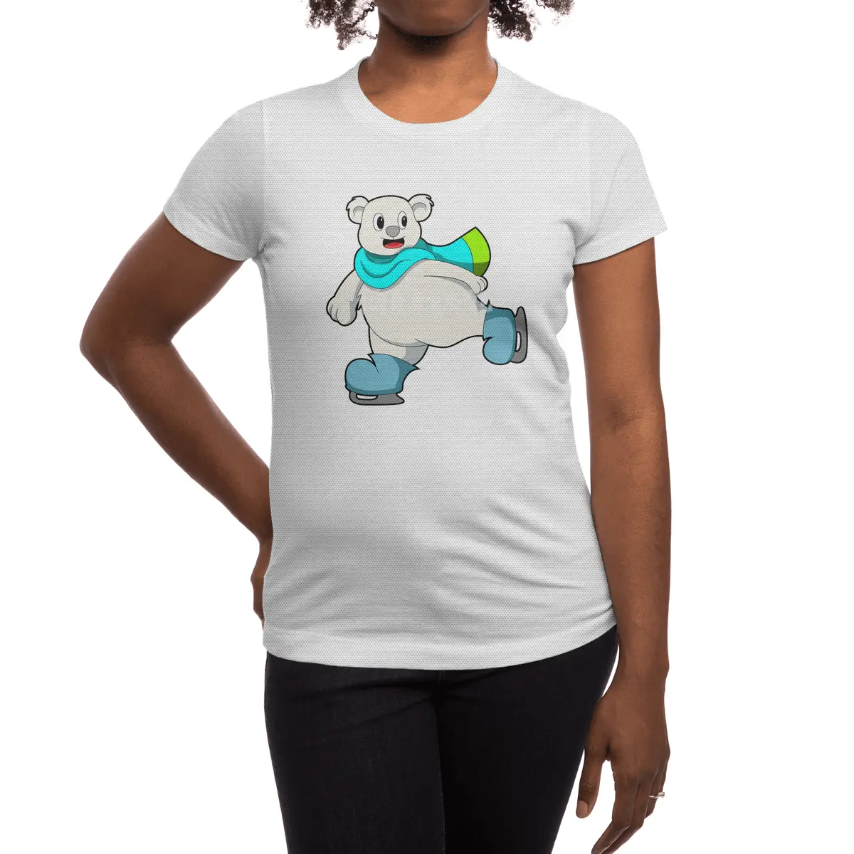 Bear at Ice skating with Ice skates Spor T-Shirt