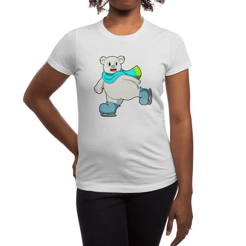 Bear at Ice skating with Ice skates Spor T-Shirt
