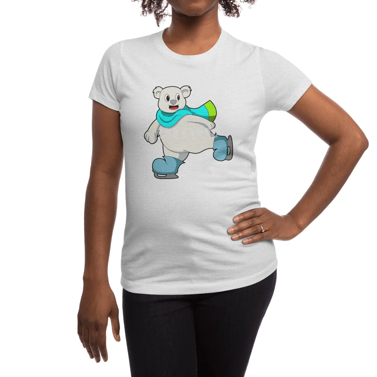 Bear at Ice skating with Ice skates Spor T-Shirt