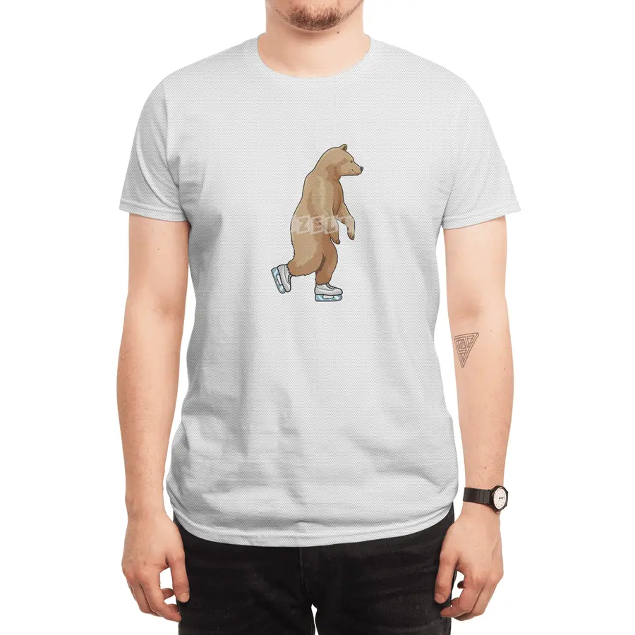 Bear at Ice skating with Ice skates Spor T-Shirt