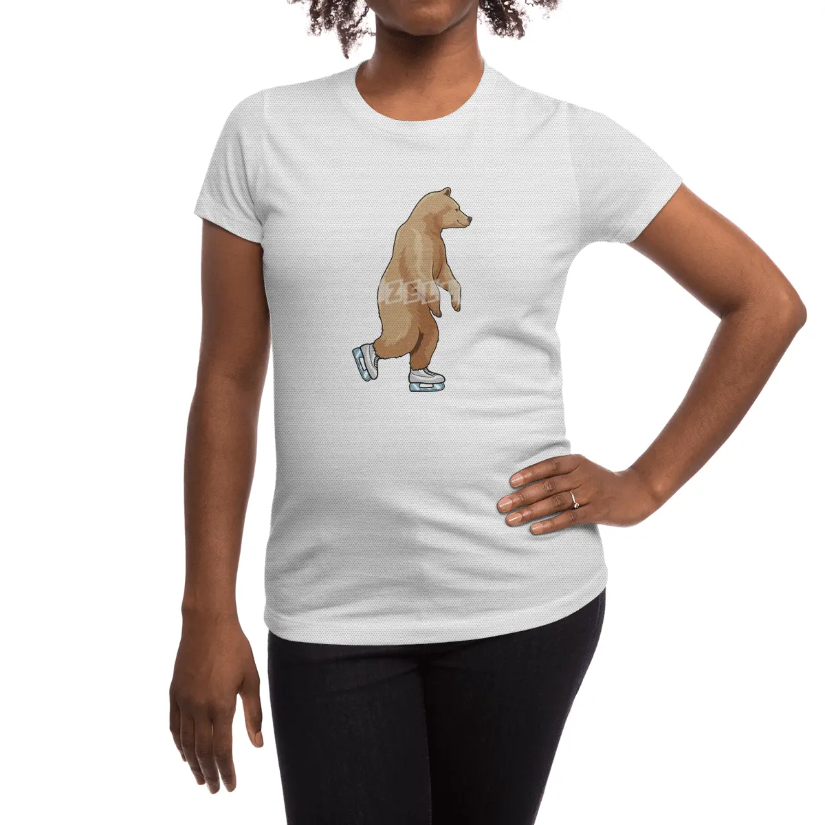 Bear at Ice skating with Ice skates Spor T-Shirt